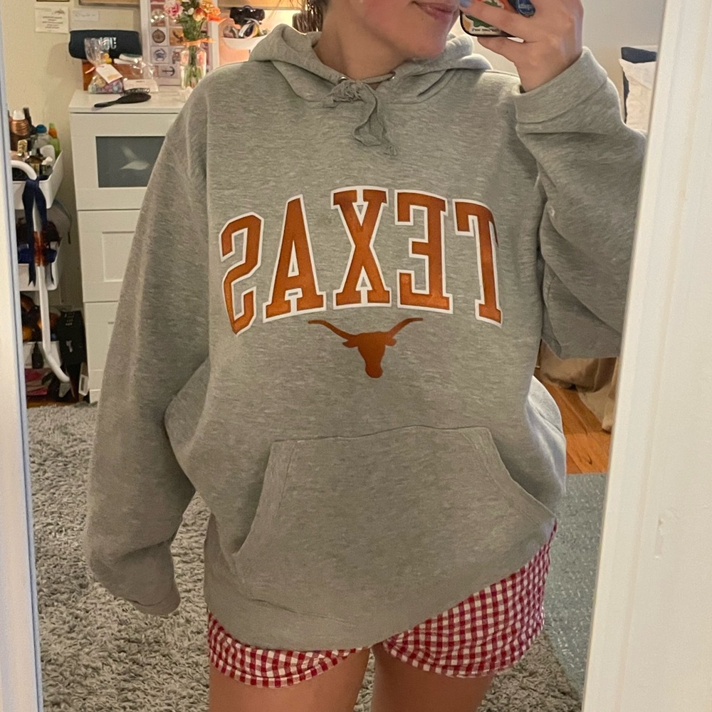 Gray Texas Longhorns Pullover Hoodie - Orange Logo